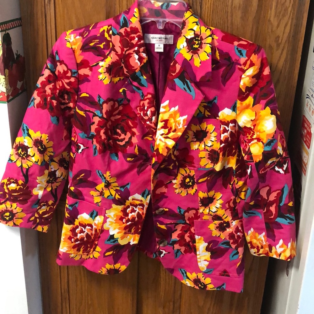 Isaac mizrahi floral blazer size 8